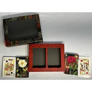 Rose & Butterflies Punch Studio 52 Count 2 Decks of Playing Cards Boxed Set